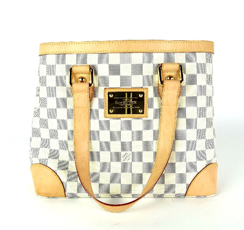 Hampstead PM Damier Azur Canvas Tote Bag