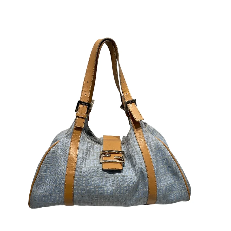 FENDI/Hand Bag/Monogram/Cotton/BLU/Zucchino FF Shoulder Bag