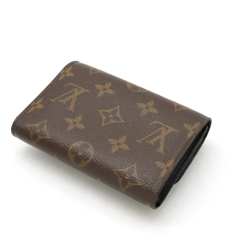 LOUIS VUITTON Monogram Portefeuille Flower Trifold Wallet Noir Black M62578