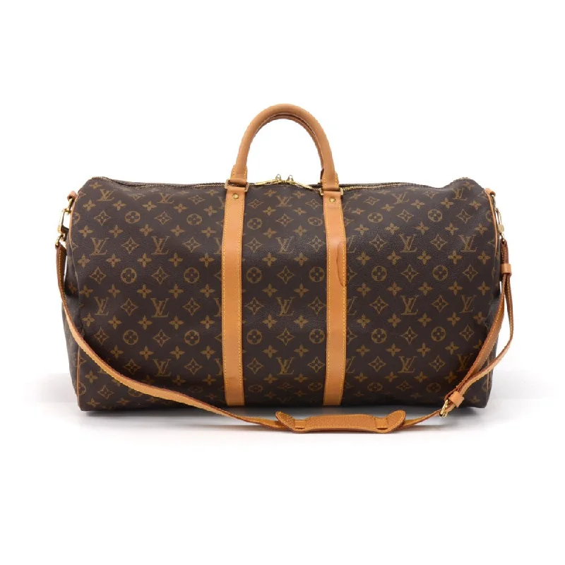 Keepall 55 Bandouliere Monogram Canvas Travel Bag with Strap