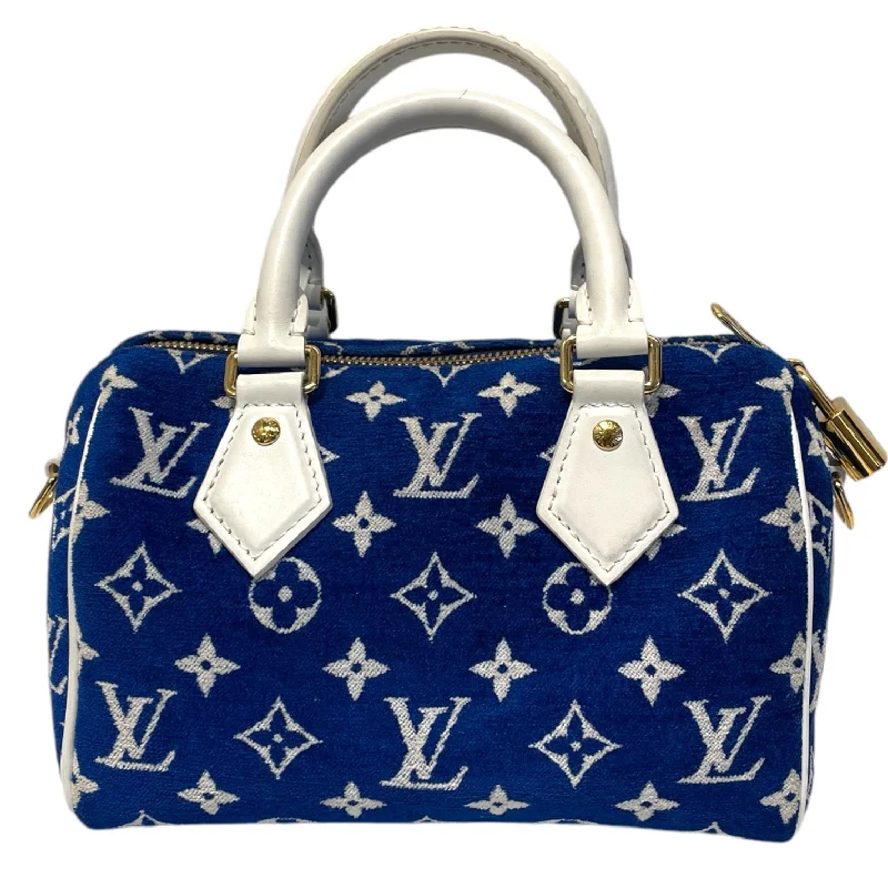 LOUIS VUITTON/Cross Body Bag/Monogram/Velour/BLU/D32XC3M