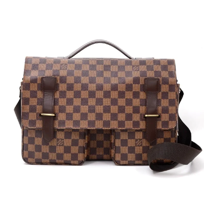 Broadway Damier Ebene Canvas Large Messenger Bag