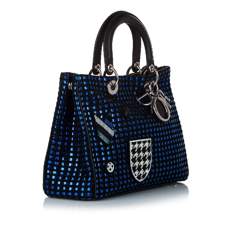 Dior Diorissimo Patchwork Metallic Tweed Satchel (SHG-30726)