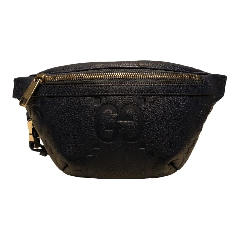 GUCCI/Fanny Pack/Monogram/Leather/NVY/piumu caklfskin jumbo embossed