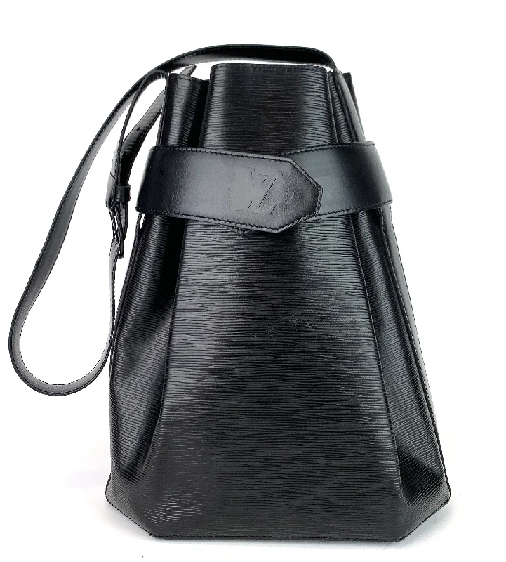 Sac d'Epaule GM Black Epi Leather Bag