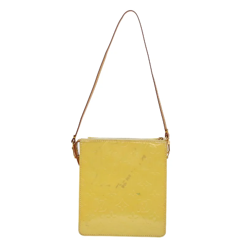 LOUIS VUITTON Monogram Vernis Motto Accessory Pouch Yellow M91159 LV  48591