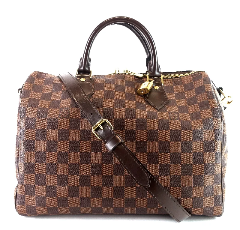 Speedy 30 Bandouliere Damier Ebene Canvas Bag