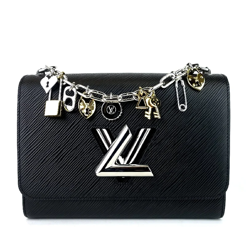 Twist MM Love Lock Charms Black Epi Leather Bag