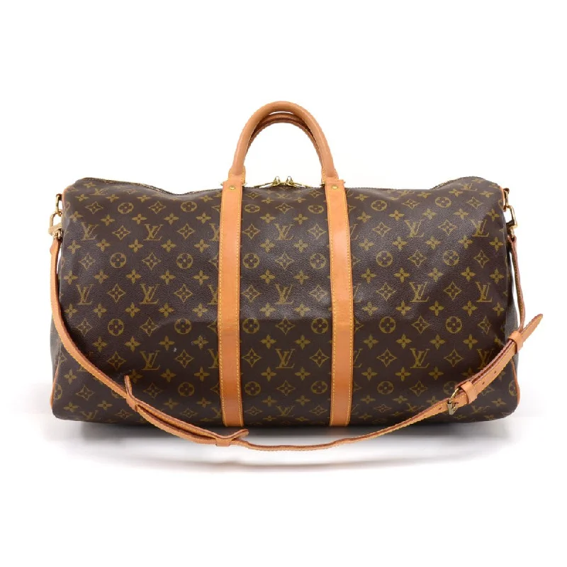 Keepall 55 Bandouliere Monogram Canvas Travel Bag with Strap