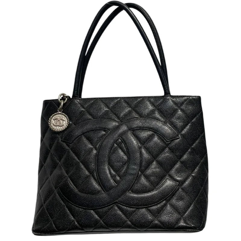 CHANEL/Tote Bag/Black/Leather/