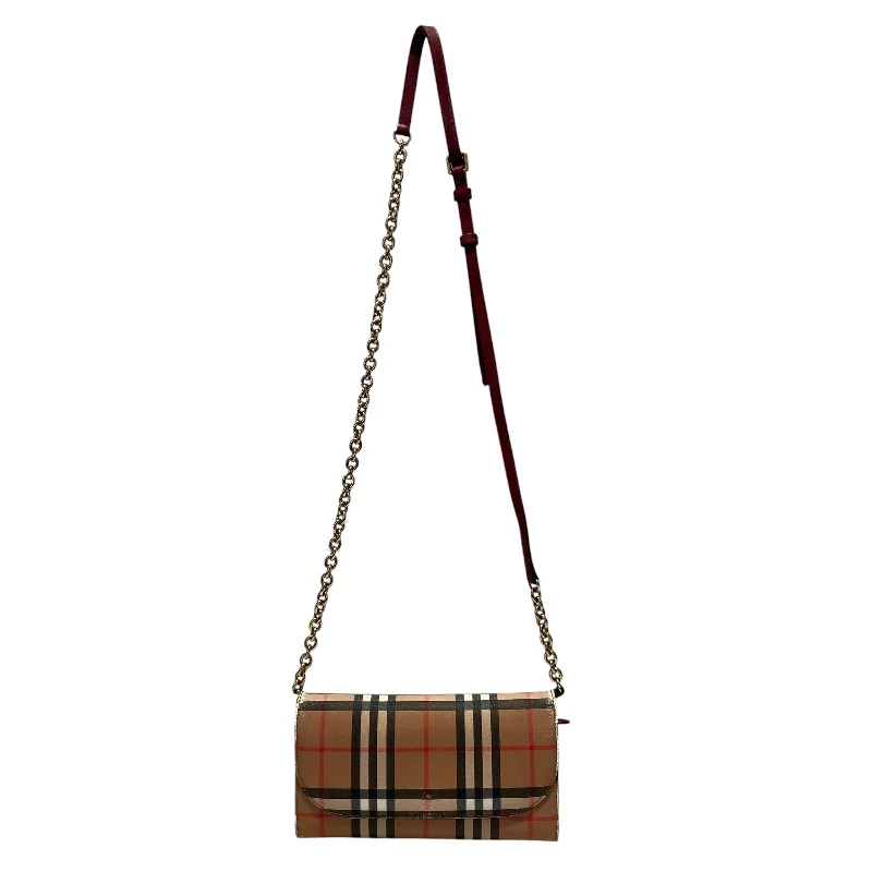 BURBERRY/Cross Body Bag/Plaid/Leather/CML/