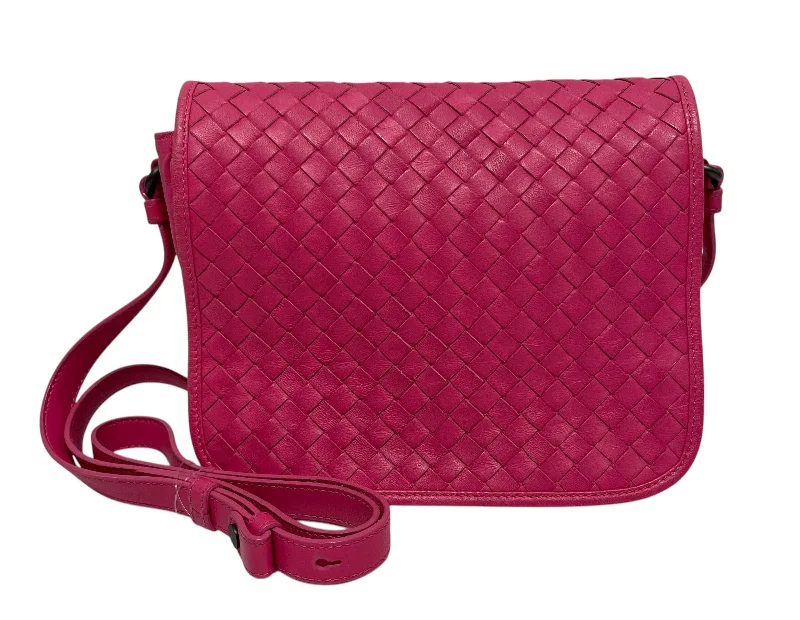 BOTTEGA VENETA/Cross Body Bag/Leather/PNK/WOVEN