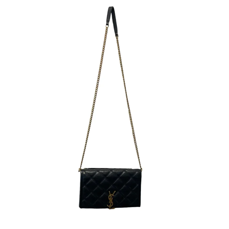 YVES SAINT LAURENT/Clutch Bag/S/Leather/BLK/Becky Chain Bag