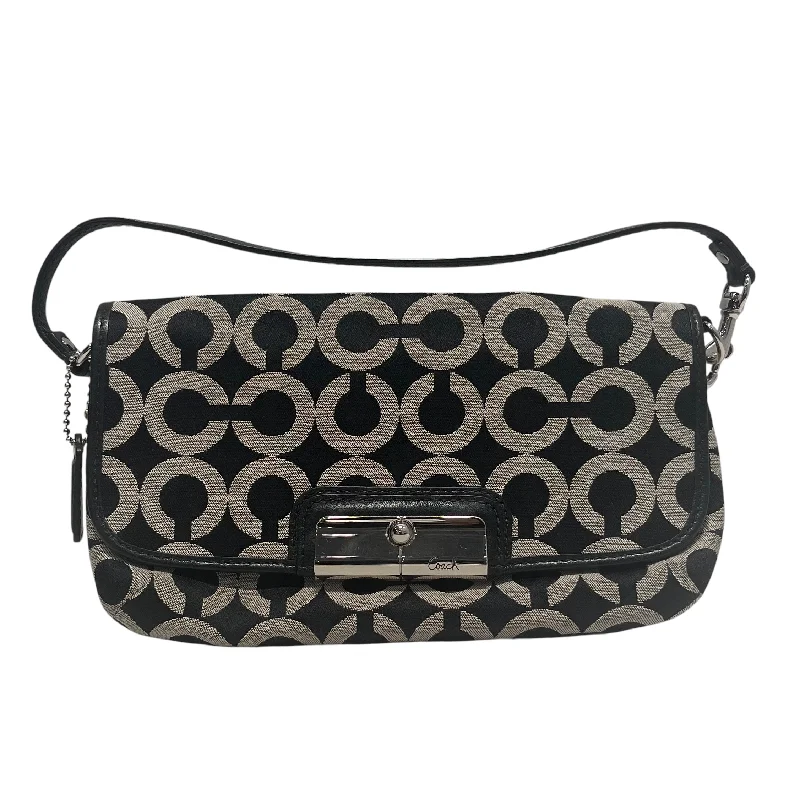 COACH/Pouch/Monogram/Cotton/BLK/signature art writlet