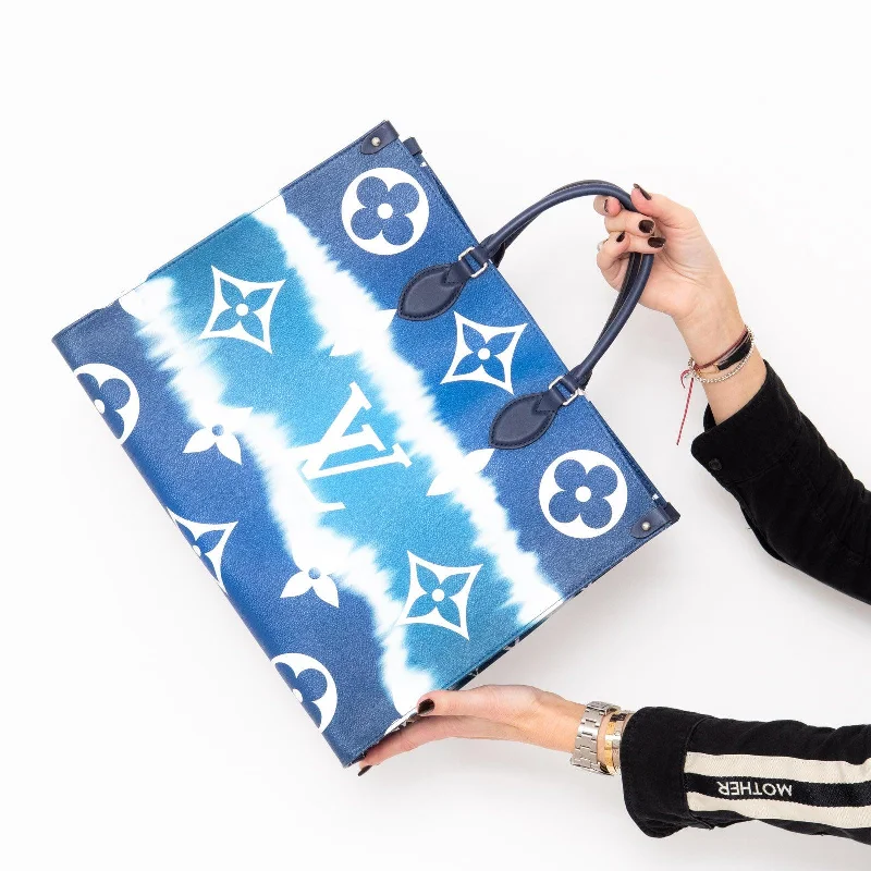 Louis Vuitton Limited Edition Escale Blue  On The Go Tote Bag